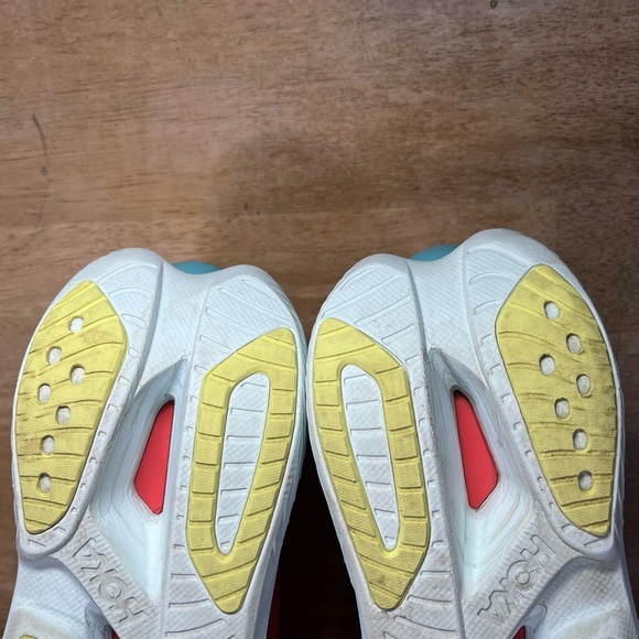 Hoka One One Mach X 2 Mens Size 12.5 Running Shoes Sneakers Grapefruit Coral - Picture 9 of 12